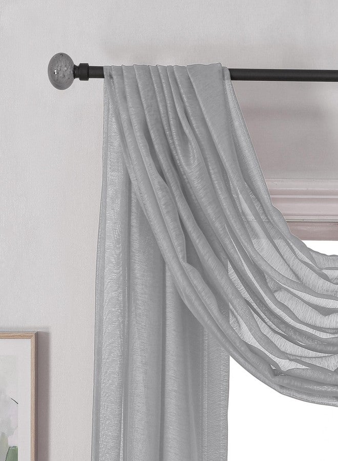 DONREN Grey Window Scarf for Background - Luxury Soft Sheer Scarf Add to Window Curtains for Enhanced Effect (34 by 216 Inch,1 Pack) - Image 5